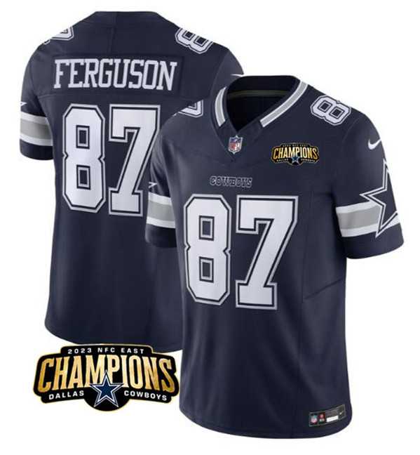 Men & Women & Youth Dallas Cowboys #87 Jake Ferguson Navy 2023 F.U.S.E. NFC East Champions Patch Stitched Jersey,We sell and wholesale Men & Women & Youth Dallas Cowboys #87 Jake Ferguson Navy 2023 F.U.S.E. NFC East Champions Patch Stitched Jersey on line form chian!